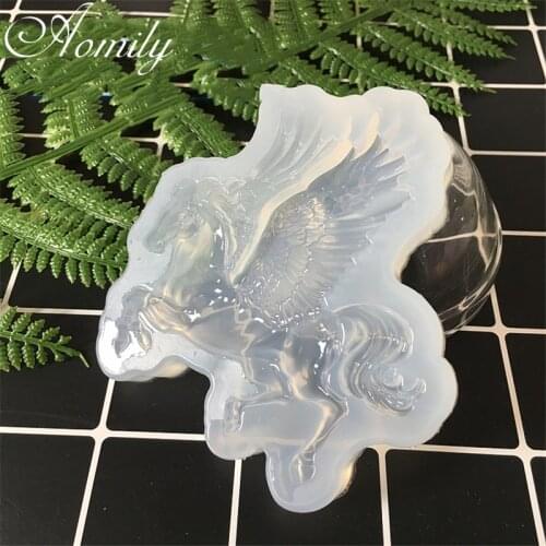 Aomily DIY Pegasus Silicone Resin Epoxy Mold Baking Accessories Jewelry Molds Cake Chocolate Molds Crystal Diamond Molds