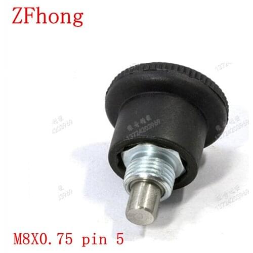 GN822 m8x0.75 pin 5 steel with zinc index plunger pin