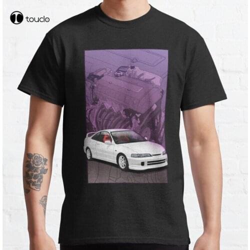 Integra Dc2 With B Series Background Dc5 Typer Vtec Jdm Civic Type R Classic T-Shirt Cotton Tee Shirt