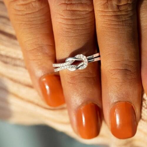 LANTINSTUNE Rings With Cubic Zirkonia For Women