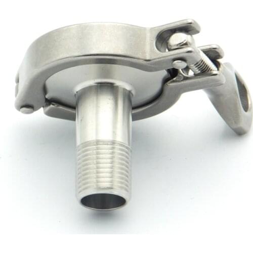304 Stainless Steel Sanitary Fitting Set 1/2" 3/4" 1" NPT Male Thread Ferrule + Tri Clamp + Silicon Gasket + End Cap