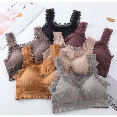 New Women Sexy Lingerie Laces Bra Top Push Up Cotton Sport Sexy Bra Sports Female Intimates Soft Underwear