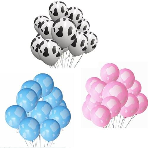 New Arrival 12inch 12pcs Pink Latex Balloons Boys & Girls Birthday Decor Cow Ballon Birthday Party Supplies Air Balloon