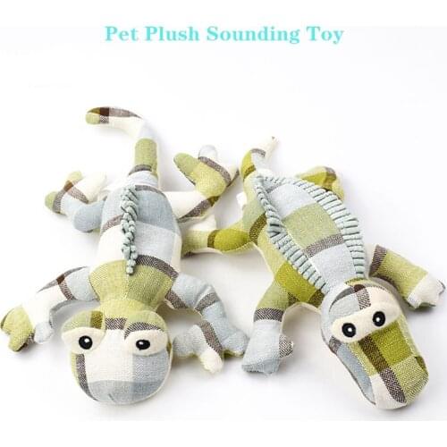 Pet plush toy cotton and linen crocodile lizard molar teeth cleaning dog toy，Q96