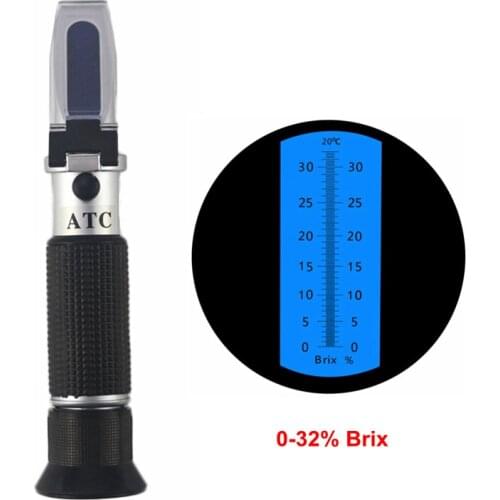 Portable Hand Held Refractometer Sugar Brix Optical 0-32% Hydrometer For Sugar Fruit Juice Tester Meter With ATC