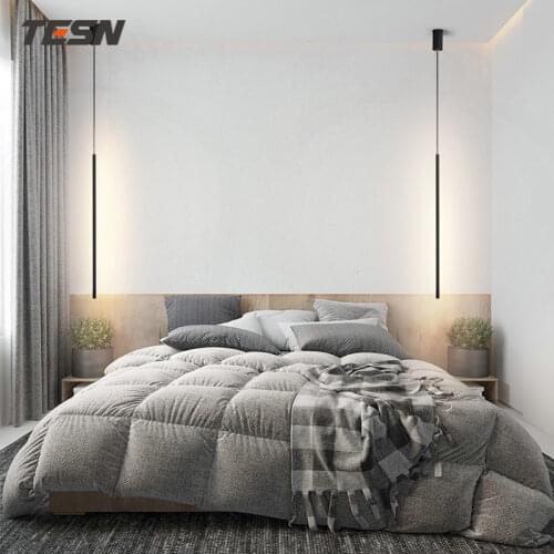 Bedside chandelier simple living room background wall long line dining room chandelier bedroom bedside small chandelier