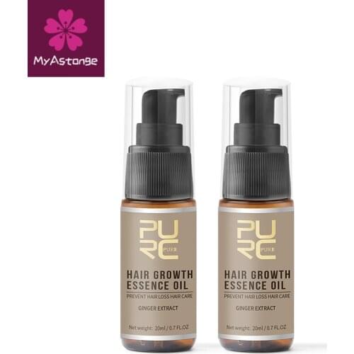 PURC Ginger Hair Growth Oil Hair Loss Treatment Serum for Hair Growth Beauty Products Hair Care 2PCS