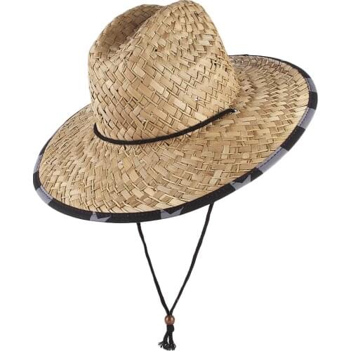 GEMVIE 2021 Classic Handwork Women Men Straw Summer Beach Sun hat Outdoor Summer Wide Brim Jazz Panama Straw Lifeguard Hat