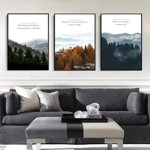 Modern Classic Four-season Forest Landscape Art Canvas Painting Nordic Posters and Prints Wall Art for Home Decor