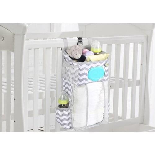 Led Night Light Baby Storage Organizer Crib Hanging Storage Bag Caddy Organizer N84E