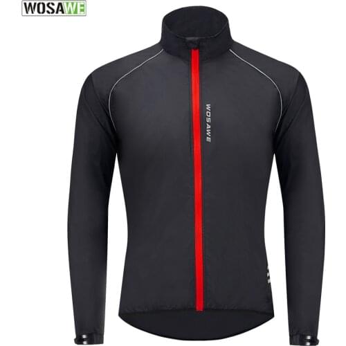 WOSAWE Reflective Portable Cycling Jacket Windproof Waterproof Mountain Bike MTB Wind Coat Running Riding Bicycle Windbreaker