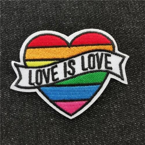 Embroidered Badges For Clothing Rainbow Patches Cute Iron On transfers Appliques Stickers Sewing Decals Fusible