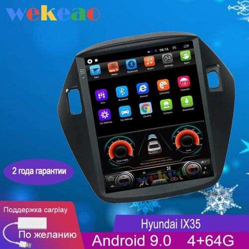Wekeao Vertical Screen Tesla Style 10.4'' 1Din Android 9.0 Car Dvd Player 4G Carplay Car Radio For Hyundai IX35 Tucson 2010-2014