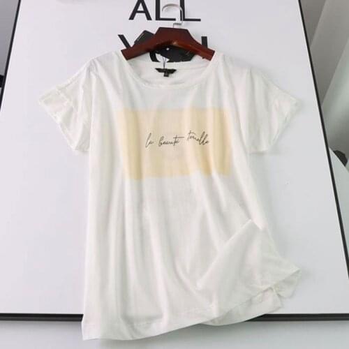 2021 New Summer Fashion Harajuku Letter Print Cotton T-Shirt Women Casual White Tee Tops Ladies Camisetas Mujer