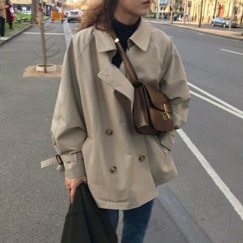2020 Women Autumn British Style Double Breasted Trench Coat Sashes Full Sleeve Windbreaker Outwear Khaki Cloak