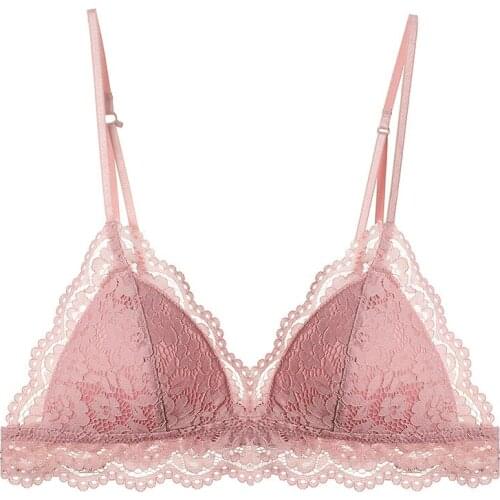 2020 New Women Lingerie Sexy Lace Bra Ladies No Steel Ring Female Beautiful Back Bra Thin Triangle Cup Brattes