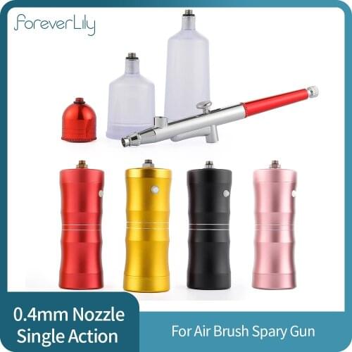 0.4mm Nozzle Single Action Airbrush Gun Parts for Tattoo Paint Cake Nail Car Repair Air Brush Spary Gun Accessories