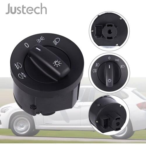 Justech 1 Piece Auto Headlight Head Lamp Switch For VW Golf Jetta Passat B6 Touran 10 Pins Car Light Switch Button 1K0941431Q