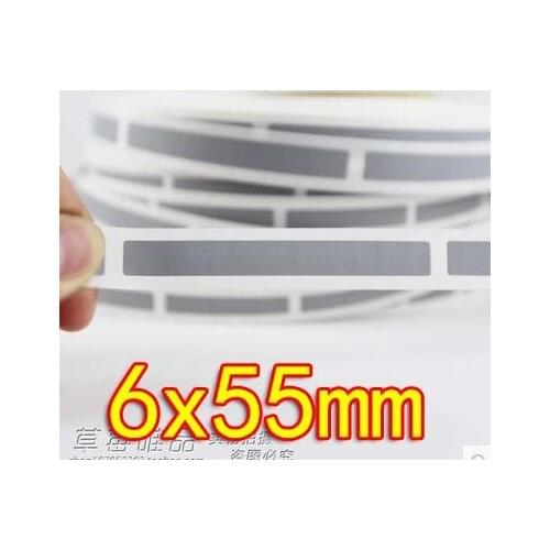 1000Pieces/Roll 6x55MM -Scratch Sticker Coating Silver Gray Password Stickers