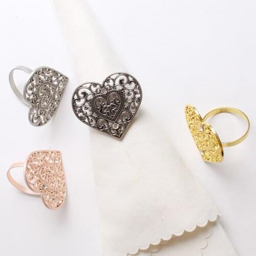 12/PCS valentines day love napkin buckle heart napkin ring paper towel ring