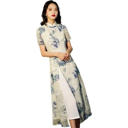 2021 vietnam aodai chinese traditional dress cheongsam dress vietnamese ao dai improved cheongsam oriental Princess dress