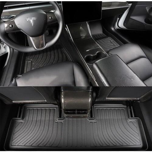 3PCS Car Waterproof Liner Floor Mats Foot Pad Mats TPE All Weather For Tesla Model 3