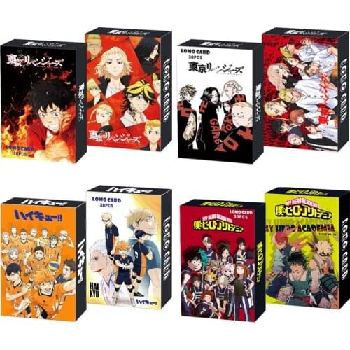 30pcs/set LOMO Cards Anime Figure Demon Slayer Blade Volleyball Boy JOJO Hanako-kun Greeting Card Photocards Postcard Gift