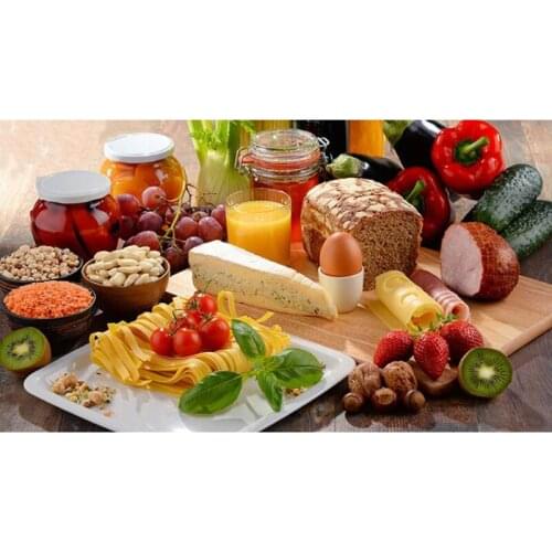 3D Diamond Embroidery Cross Stitch Delicious Colorful Food Mural Full Square Drill Diamond Painting Kitchen Room Wall Decoration