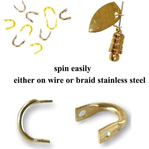 50PCS 5*5mm Easy-Spin Hairpins Spinner Easy Spin Brass Fishing Lures Accessories outdoor fishing tool