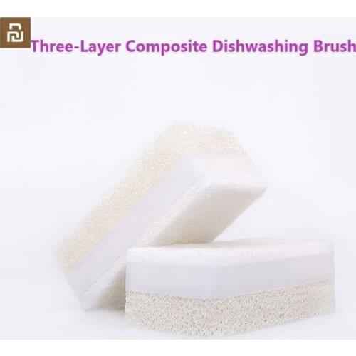 6pcs mijia 3-layer sponge household cleaning tool three-layer composite dishwashing brush