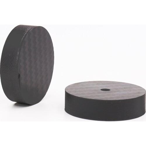 8PCS Black Carbon Fiber Speaker Isolation 40x10mm Spike Base Pad Shoe Feet Hifi Amp Cone Speaker Pad