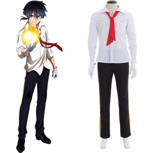 Custom Made Anime Akashic Records of Bastard Magic Instructor Rokudenashi Majutsu Koushi Cosplay Shirt Pants Glves Tie