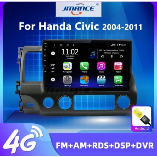 JMANC For Honda Civic 8 2004 - 2011 Car Radio Multimedia Video Player Navigation GPS Android 10 Carplay No 2din 2 din dvd