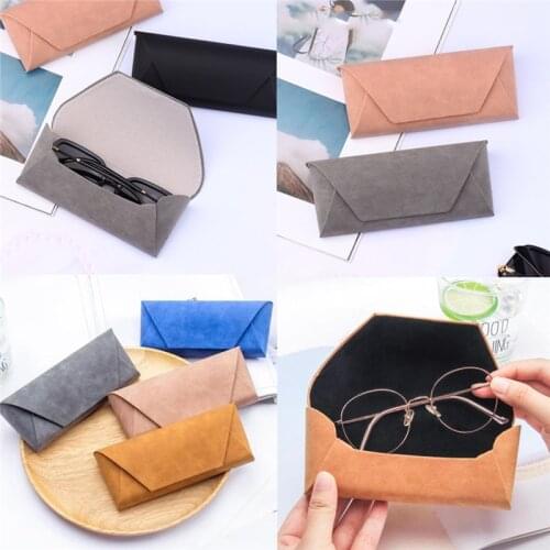New Retro PU Leather Cover Sunglasses Case For Women Men Glasses Portable Soft Glasses Pouch Bag Accessories