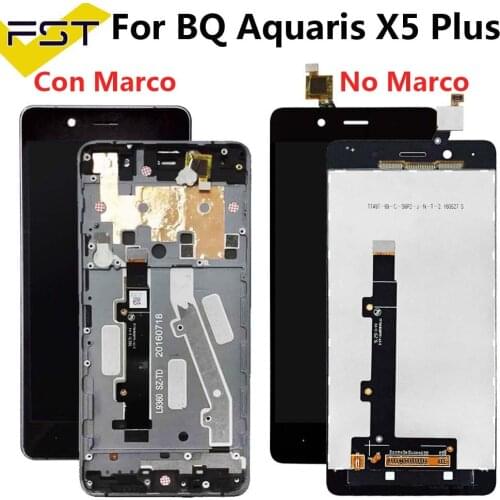 Black/White For BQ Aquaris X5 Plus LCD Display+Touch Screen Digitizer Glass Panel Tactil For X5 Plus Pantalla With Frame