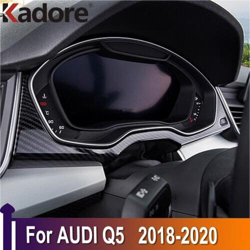 For Audi Q5 2018 2019 2020 ABS Carbon Fiber Car Interior Accessories Front Center Control Dashboard Stripe Cover Trim Sticker