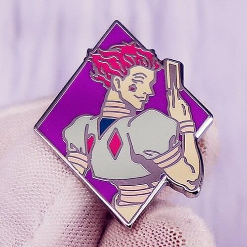 Cartoon Hunter X Hunter Hisoka Brooch Pins Enamel Metal Badges Lapel Pin Brooches Jackets Jeans Fashion Jewelry Accessories