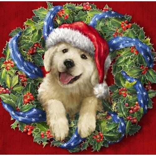 Evershine 5D DIY Diamond Embroidery Dog Animal Cross Stitch Kit Diamond Painting Christmas Rhinestone Art Wall Decoration