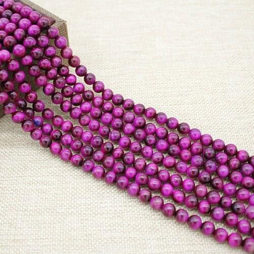 Good Nature Tigers-eye Stone Round Loose Beads Roseo Tiger Eye Stone Beads for Jewelry Making Bracelet Earrings Necklace Beads