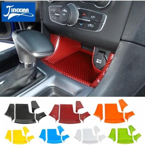 MOPAI Interior Mouldings for Charger 2011+ Car Gear Front Storage Box Decoration Stickers for Dodge Charger 2011+ Accessories