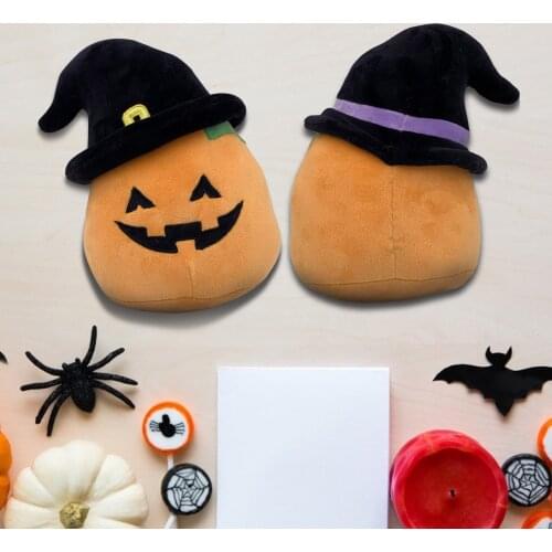 Halloween Creative Pumpkin Pillow Cushion Doll Funny Expression Wearing A Hat Simulation Pumpkin Plush Toy Rag Doll Doll Softwar