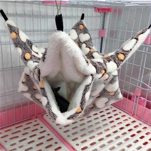 Small Pet Hammock Double-layer Plush Soft Winter Warm Hanging Nest Sleeping Bed Small Pets Hamster Squirrel Sleep Nest House