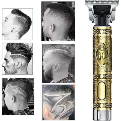 USB Rechargeable T9 Baldheaded Hair Clipper Electric Hair Trimmer Cordless Shaver Trimmer 0mm Men Barber Hair Cutting Machine