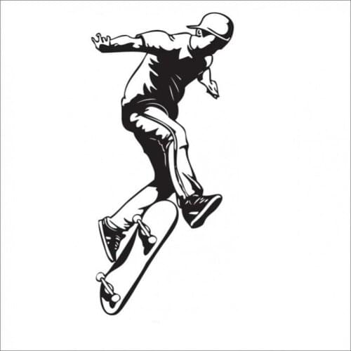 Skateboarding Wall Sticker Decal Skiing Posters Vinyl Wall Decals Pegatina Decor Mural Skating Car Decal Sticker