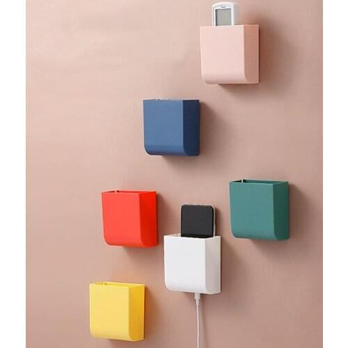 Wall Mounted Remote Control Storage Box Multi Function Mobile Phone Charging Home Storage 2021