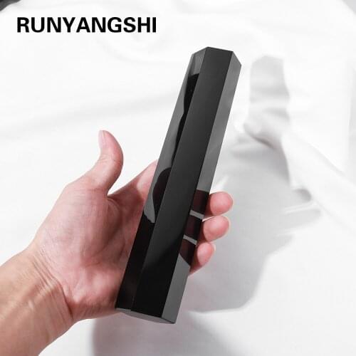 Natural Hexagonal crystal column Obsidian Black Crystal gemstone 460g Treatment Quartz Stone Crystal Decoration Ornament Home