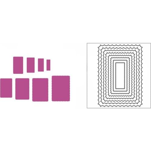 New Nested Inverted Scalloped Rectangles Craft Embossing Mold 2021 Metal Cutting Dies for Decor Scrapbooking Album Card Making