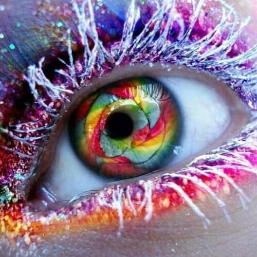 New Arrival HJMGL 5D DIY Full Diamond Painting Rainbow Eye Rhinestones Diamond Embroidery Mosaic Art