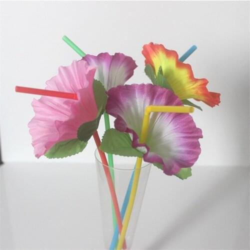 Disposable FlowerCocktail Drinking Straws Novelty Birthday Party Bar Decorations Wedding Holiday Party Supplies