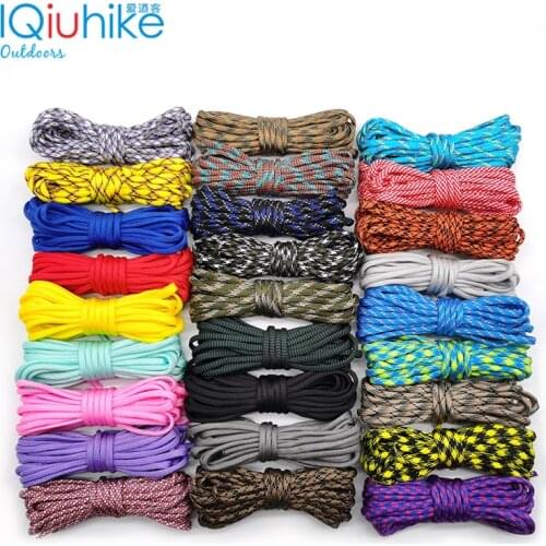 550 Paracord Parachute Cord Lanyard Tent Rope Guyline Mil Spec Type III 7 Strand 50FT 100FT For Hiking Camping